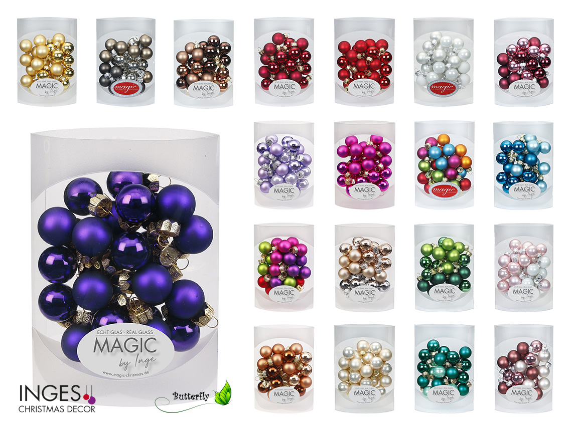 Paket] Weihnachtskugeln Glas 2cm, 25 Stück