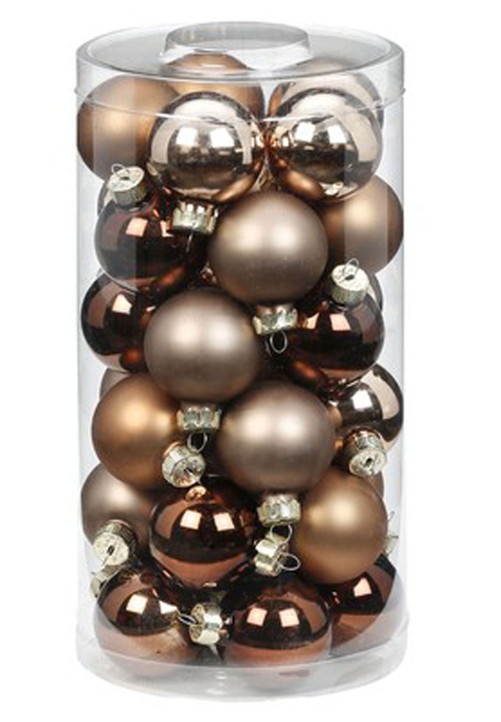Paket] Weihnachtskugeln Glas 4cm Elegant Lounge, 30 Stück