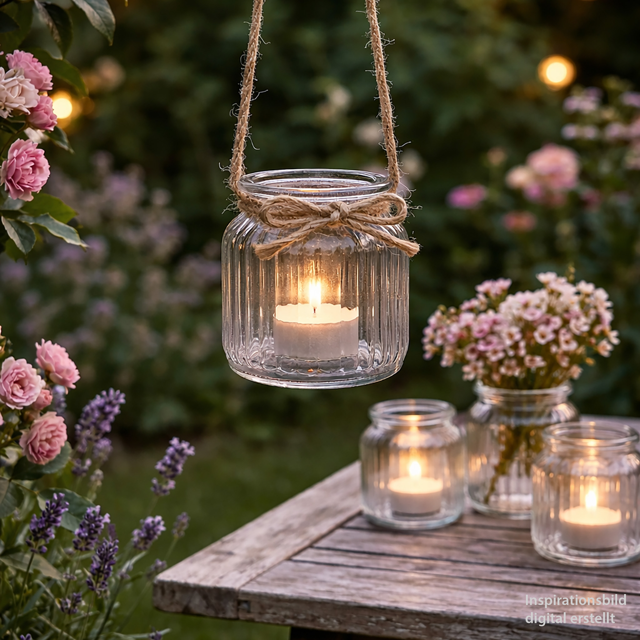 Windlicht Glas gerillt 8x9cm 4er Set klar/transparent