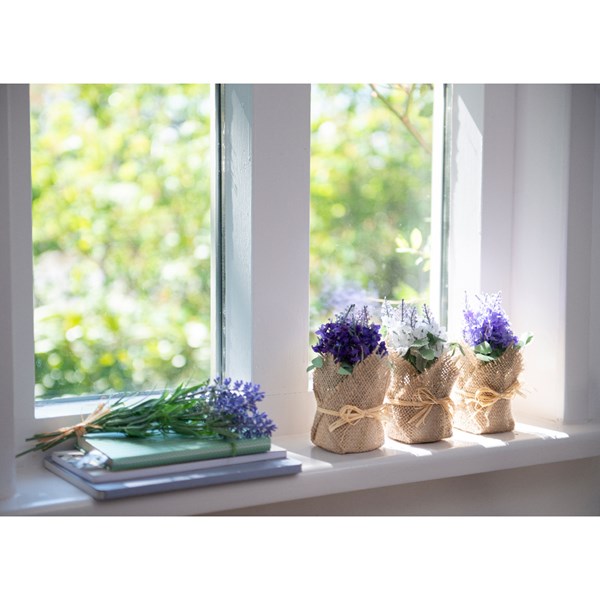 Kunstblumen Lavendel Zweig 35cm lila grün
