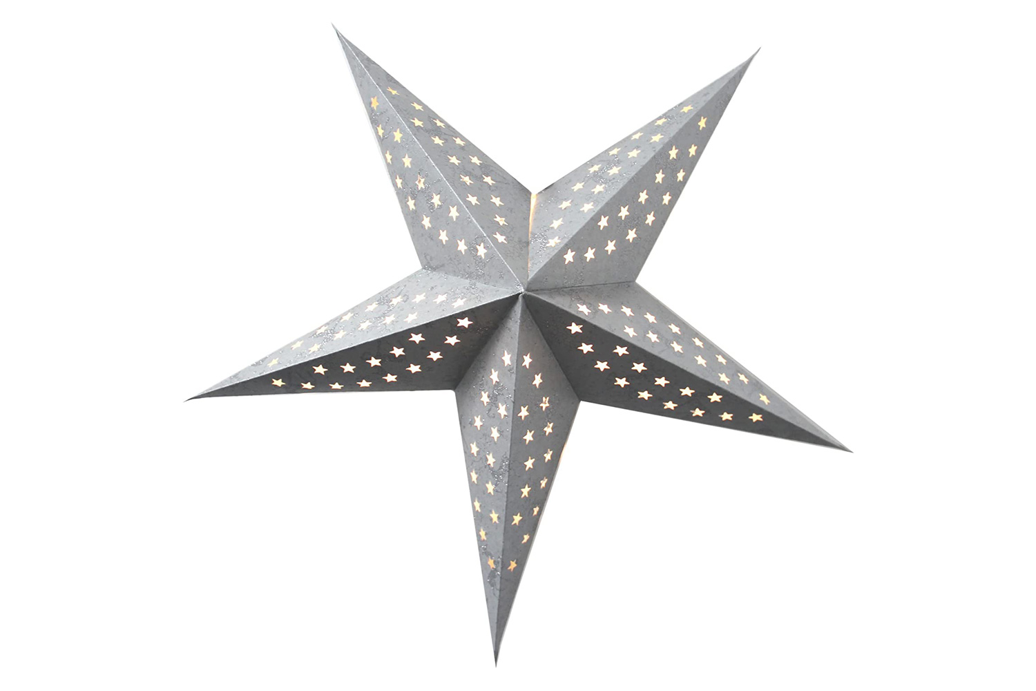 Weihnachtsstern Papier beleuchtet 60cm silber metallic, inkl. Elektrik