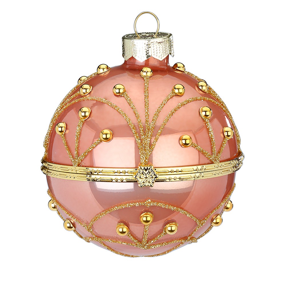 Weihnachtskugeln Geschenkkugeln zum Befüllen 8cm altrosa