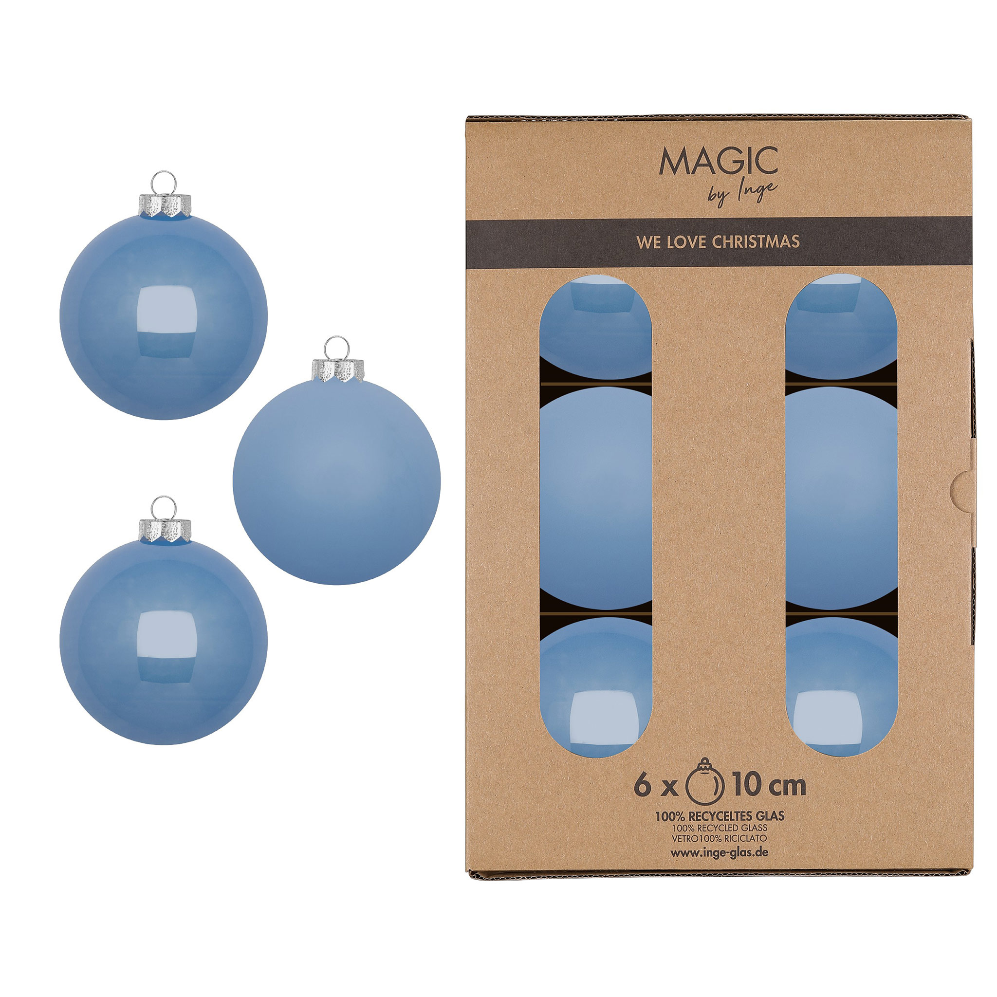 Paket] Weihnachtskugeln 10cm Glas 6 Stück