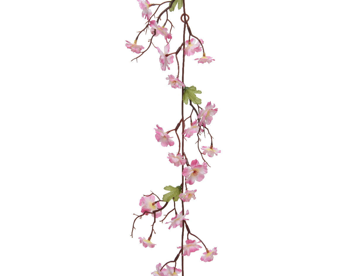 Kunstblumen Girlande Sakura - Kirschblüte 187cm rosa