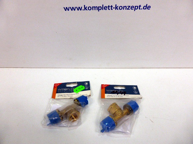 2 x pieces Wiroflex 26214 9 T-piece with threaded connection 16 x 1/2 female thread x 16 mm
