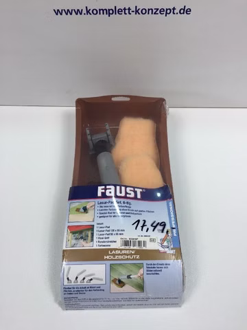 Faust Lackier Set 6 Teilig für Lasuren Und Holzschutz für Alle Untergründe Pads 