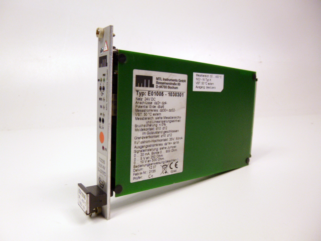 MTL Instruments E01005 - 1030301 إدخال درجة الحرارة Eurocard Z+370 °C