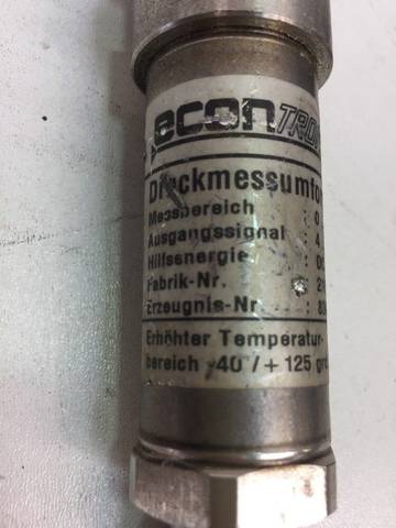 Econ Tronic Pressure Transducer 891.13.500 Bar 0-4, DC 10-30 V, 8345223