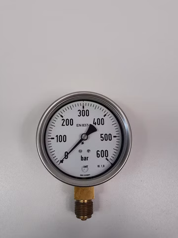 IMT Measuring Instrument Pressure Gauge NG 100 G12B Bourdon Tube Pressure Gauge 0-600 bar Display