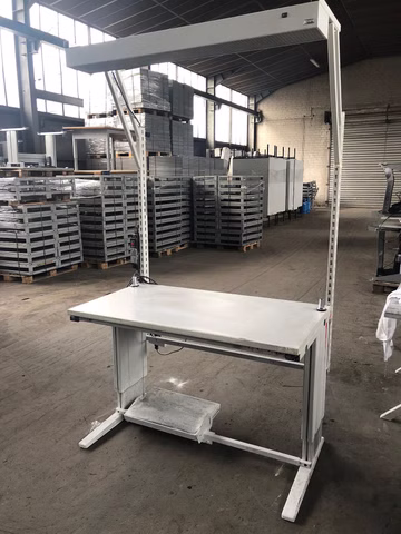 Profi Werkbank 220 x 129 x 77 cm Arbeitstisch höhenverstellbar Werktisch massiv