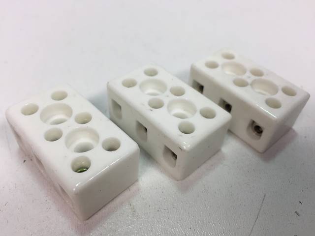 3x фарфоровая клеммная колодка Bachmann 950003, 3-полюсная, белая, 4016514010011, глазированная