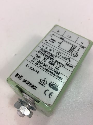 Electr. igniter / ignition device for metal vapor lamps Type TCI: NI400 LE