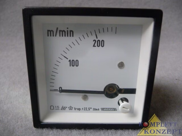 NEU Weigel Analoges Einbaumessgerät zur Oberflächengeschwindigkeit 0-250 m/min