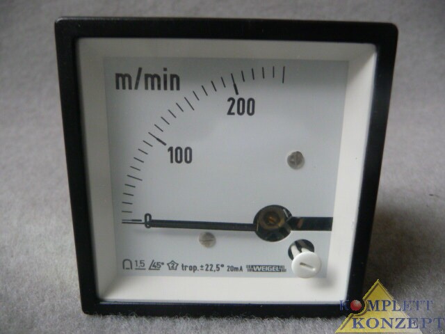 NEW Weigel Analog Embedded Measuring Instrument for Surface Speed 0-250 m/min