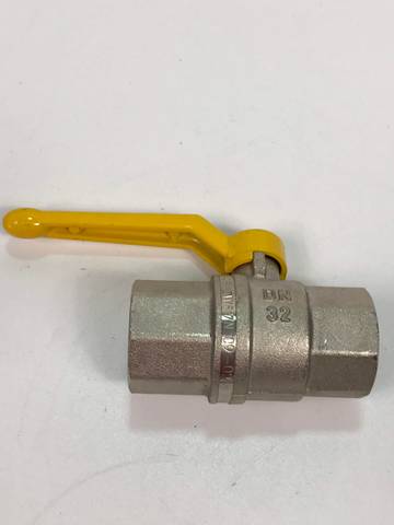 Brass Nickel-Plated Ball Valve Venus DVGW Thread DN32 EN331 1006G207