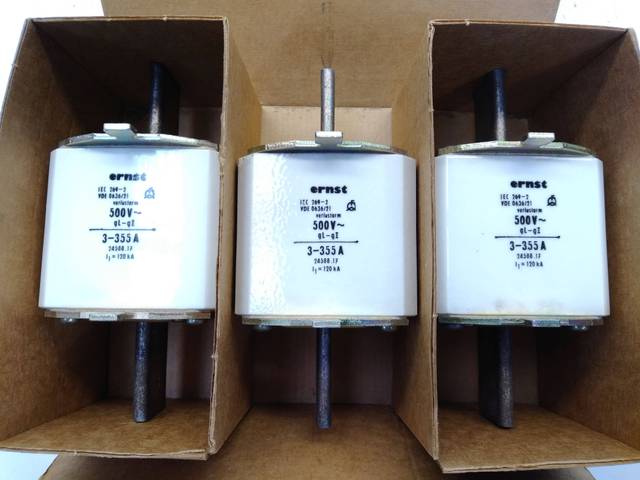3 pieces Ernst NH fuse fuse insert cartridge fuse 355A 500V