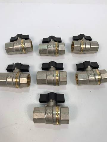 7x Nickel-Plated Brass Ball Valve Galaxy DVGW  Thread DN20 EN331 MOP5 PN63