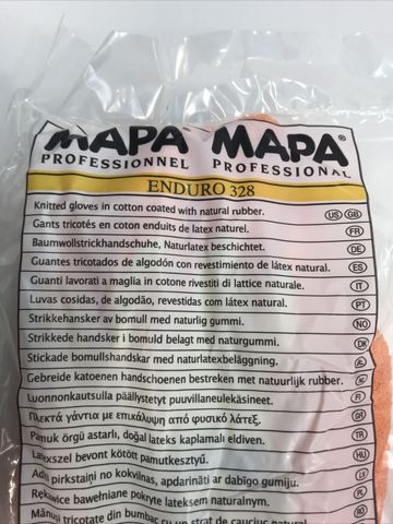 12x MAPA Enduro 328 work gloves cotton knit gloves latex size 10