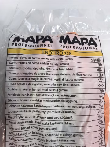 12x Arbeitshandschuhe MAPA Enduro 328 Baumwollstrick Handschuhe Latex Größe 10
