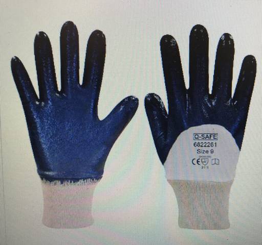12x Q-Safe 6822259, Size 7 Nitrile 3/4 Gloves Blue RRP 39 €