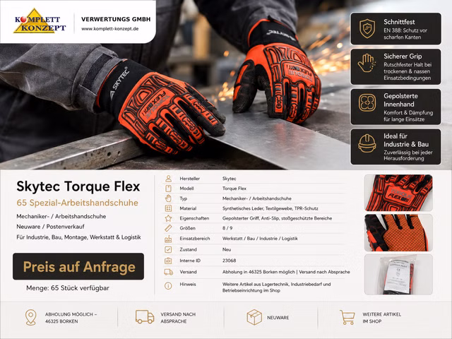 Spezial Handschuh SKYTEK TORQUE FLEX Gr 8 Gepolsterter Griff Anti Slip UVP39€