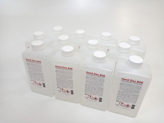 12x500ml Des 80E Disinfectant Disinfection Hand Disinfectant (6.50/l)