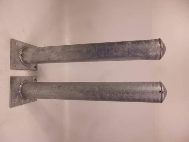 2 x Absperrpfosten feuerverzinkt Stahlrohrpoller Stahlpoller 70 cm