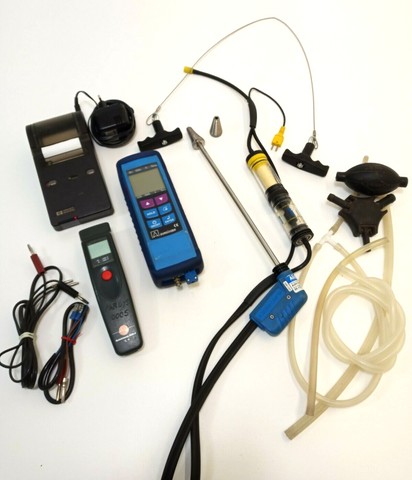 EUROLYZER®  Exhaust gas analysis computer with Europrinter + accessories + Testo Quicktemp