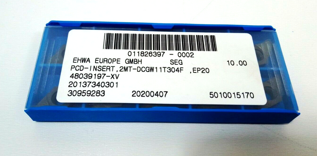 EHWA Europe GmbH 10x شفرات قطع دوارة DCGW 11T304F EP 20 DCGW11T304F EP20