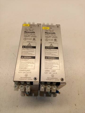 2x Rexroth Indramat NFD03.1-480-007 Power Line Filter Mains Filter