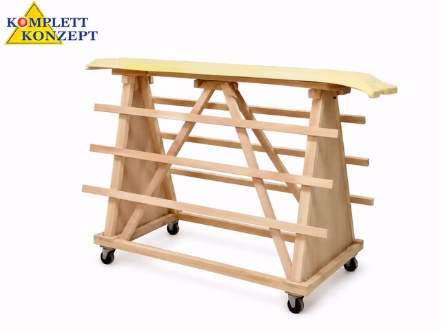 Transportwagen Holz Stoffwagen Lederwagen Polsterei Rollwagen