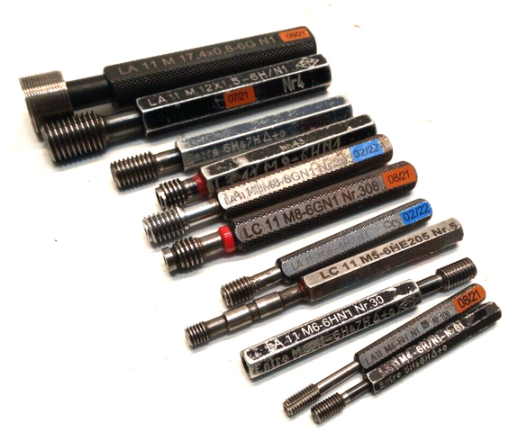 11x Thread Gauge Inch Limit Gauge Gauge Ø 17.4 / 12 / 11/8 /6 / 4