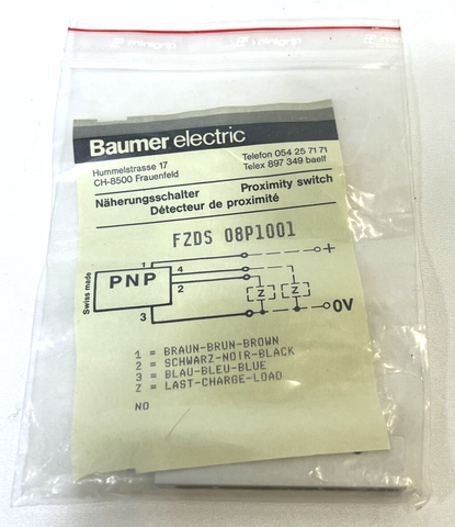Baumer electric FZDS 08P1001 Бесконтактный выключатель