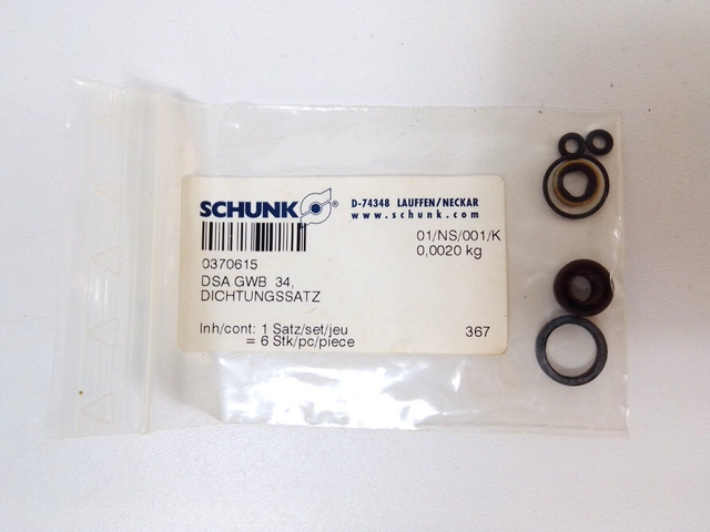 Schunk 0370615 Комплект уплотнений DSA GWB 34, 01/NS/001/G Уплотнительные прокладки