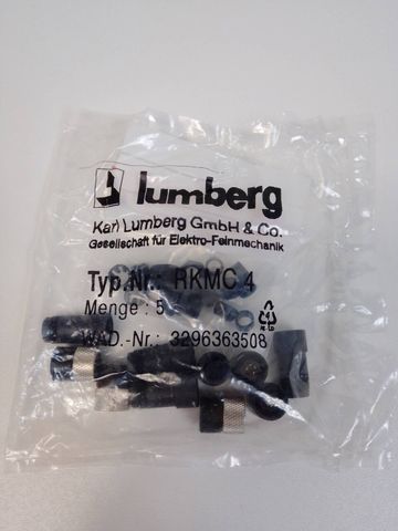 Lumberg RKMC 4 M8 Coupling 4-Pole Solder Connection – 5x