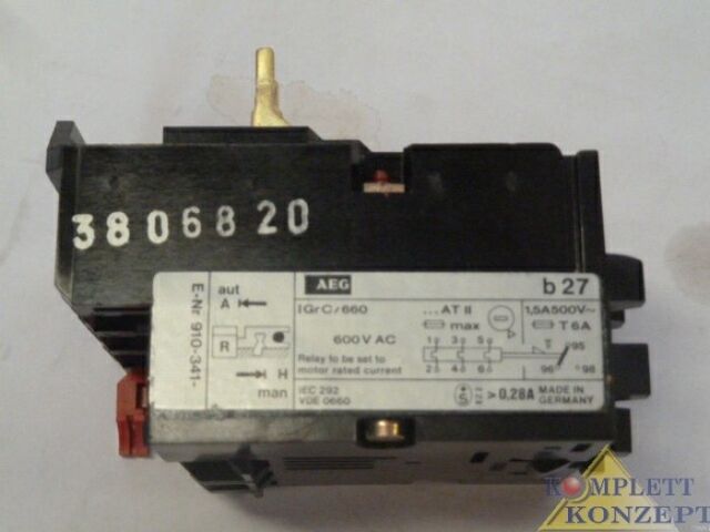 AEG Thermal Overcurrent Relay Type b 27 Safety Relay Relay 8-12A