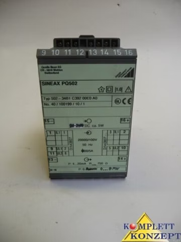 Camille Bauer AG Sineax PQ502 Typ 502-34B1 C392 00E0 A0 Messumformer