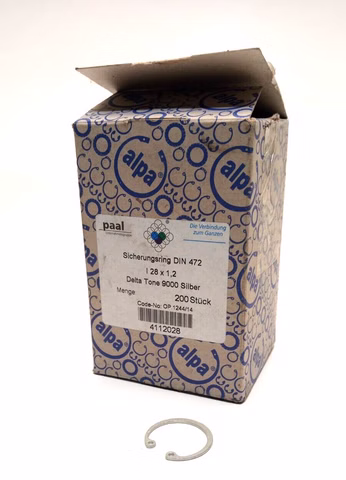 Paal Sicherungsring DIN 472 28x1,2 Delta Tone 9000 Silber 200 Stk.