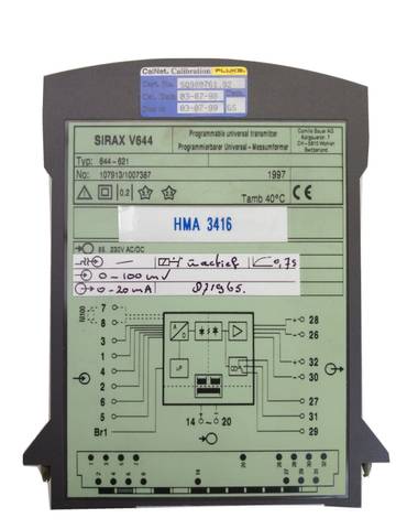 Camille Bauer Sirax V644 - 621 programmable universal transducer