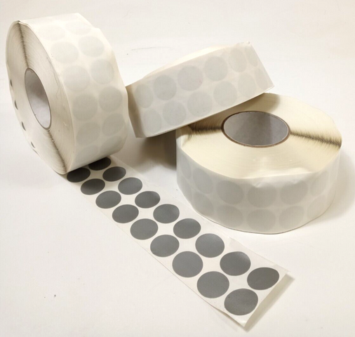 3x 2500 fabric adhesive dots marking dots 30mm - silver/grey