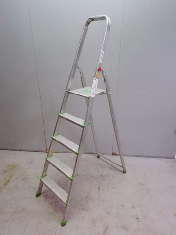 Hailo Modell 8900 Alu Sicherheits Haushaltsleiter 5 Stufen Trittleiter Aluleiter