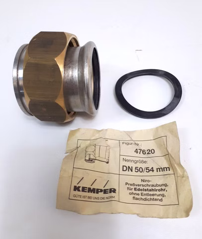 Kemper 47620, 4762005000 Niro- Pressverschraubung DN 50 / 54 mm flachdichtend