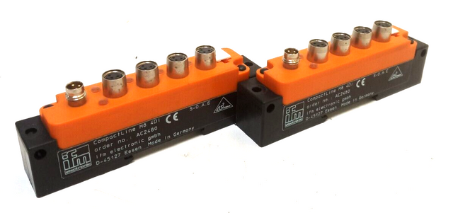2x ifm electronic CompactLine M8 4DI Active AS-i Module Sensor AC 2480