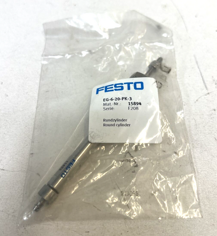 Festo, EG-6-20-PK-3, 15894, Round cylinder, Round cylinder, Cylinder