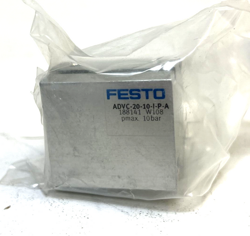 Festo، ADVC-20-10-I-P-A، 188141، pmax 10bar، أسطوانة قصيرة السكتة الدماغية، أسطوانة، أسطوانة