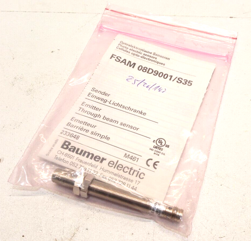 Baumer FSAM 08D9001/S35 One-Way Photoelectric Sensor