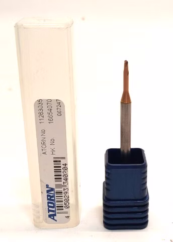 ATORN Vollhartmetall-Mini-Radiusfräser Z2 HA, 2,0 x 2,0 x 10 x 55mm Beschichtet