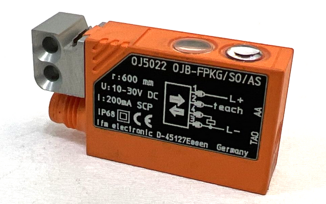 IFM Electronic, 0J5022 0JB-FPKG/S0/AS, Reflex Photoelectric Sensor, Photoelectric Sensor
