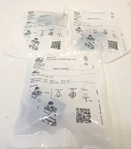 IFM E70471 Flat Cable Connector - 3 pieces