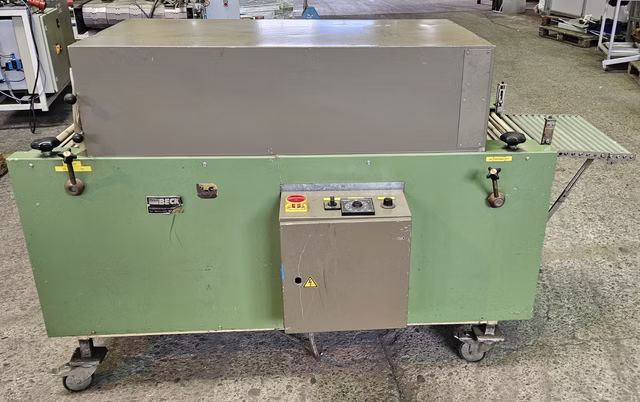 Hugo Beck SL 412/25 Schrumpftunnel 6/9 KW Umluft Kettentransport